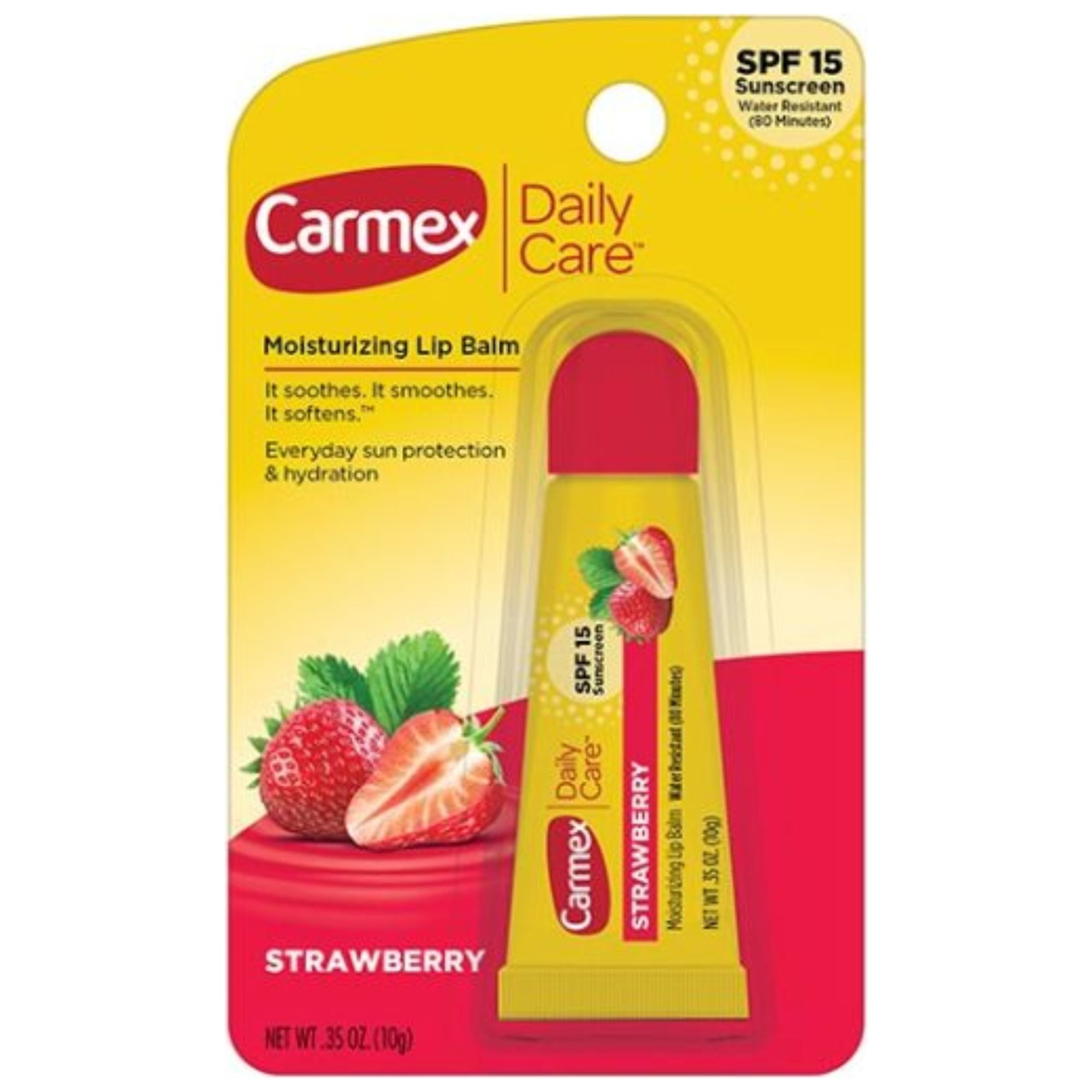 Carmex Classic Medicated Strawberry Flavor Tubes .35 Oz. (Pack of 12)