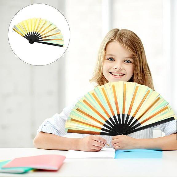 AURARMLET decorative folding hand fans PVC Cooling Adults Performances 1Pcs