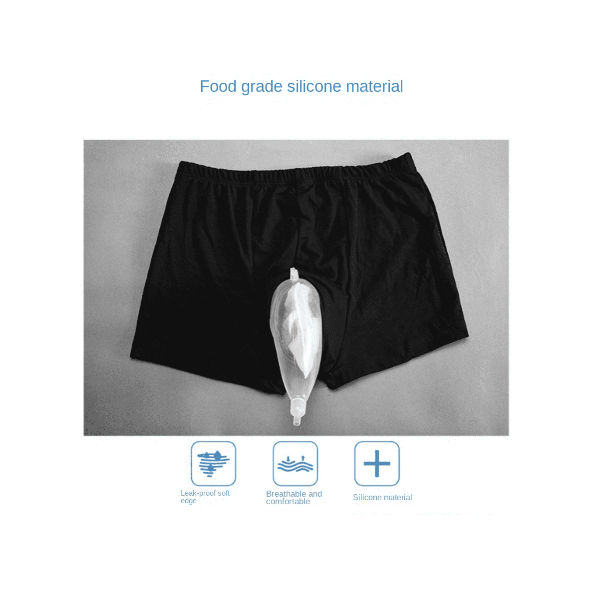 Men's Washable Incontinence Underwear Diaper Pants Urinary Incontinence  Wearing Underwear Leg Tied Urine Bag(Small)