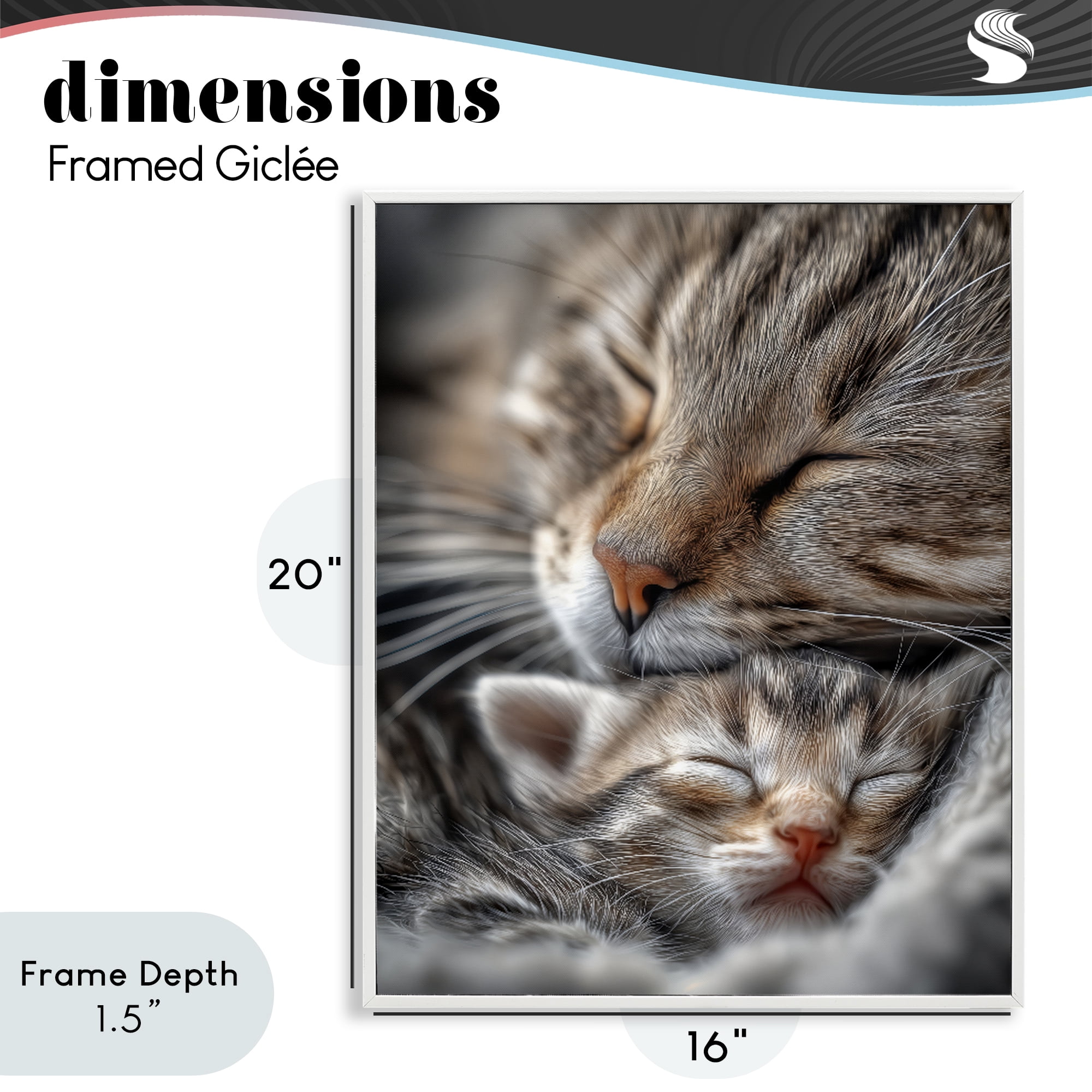 Stupell Industries Kitty Love Cuddles White Framed Giclee Art, design by Scott Stulberg