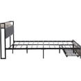 thumbnail image 6 of Queen Upholstered Platform Storage Bed Frame with USB Ports, High Clearance Underbed Storage, No Box Spring Needed, Black and Gray Modern Design, 6 of 10