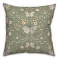 thumbnail image 2 of Creative Products Olive Green Butterfly Pattern 18 x 18 Spun Poly Pillow, 2 of 3