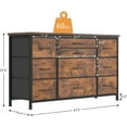 thumbnail image 3 of 55” TV Stand 10 Drawer Tv Dresser with Charging Station, Fabric Chest of Drawers with Storage, Rustic Brown, 3 of 9