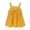 Yellow, variant on Girls Jumper Dress for Girls 2026 Summer 1-5Y Square Neck Sleeveless Bowknot Cami Strap Solid Color Casual Princess Dress