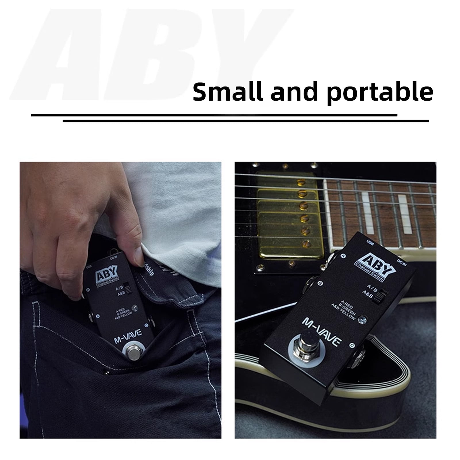 M-VAVE ABY Line Selector AB Switch Mini Guitar Effect Pedal True Bypass Bass Box - Channel