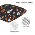 thumbnail image 4 of Halloween Throw Pillow Covers, halloween-spooky-fun-pumpkins-bats Halloween Decorations Square Pillow Cases with Invisible Zipper for Bed Couch Sofa, Farmhouse Halloween Decor-2 Pack 16x16, 4 of 6