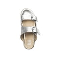 thumbnail image 4 of Jane and the Shoe Jojo Silver Two Buckle Fashion Open Toe Platform Sandals (Silver, 7), 4 of 5
