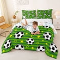 thumbnail image 3 of Erosebridal Green Soccer Court Full Size Comforter Sets,Football Sport Theme Bedding Sets For Kids Boys,Reversible 3 Pieces, 3 of 7