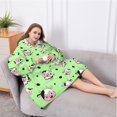 thumbnail image 5 of Oversized Wearable Blanket Hoodie,Green Cow Spot Pattern Sherpa Blanket Hoodie with Super Pockets,Super Warm Fuzzy Pullover for Women & Men, 5 of 6