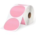 thumbnail image 1 of MUNBYN Étiquettes Autocollantes Thermiques Roses - Étiquettes Rondes Autocollantes pour Design de Code QR et Logo 2- Roses, 1 of 5