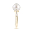 thumbnail image 3 of ANGARA South Sea Cultured Pearl Reverse Tapered Shank Ring in 14K Yellow Gold for Women | June Birthstone, Birthday, Anniversary, Jewelry Gift for Women | Pearl Ring, 3 of 8