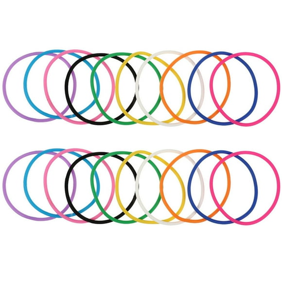 Braceletas de silicona elástica de la jalea elástica de 20pcs Charmas de muñeca de bricolaje de bricolaje de pulsera de silicona elegantes (color mixto)