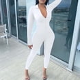 thumbnail image 6 of SRZYMJ Jumpsuit for Women Women's Fashionable Solid Color Zipper Wear Stretch Jumpsuit with High Waist Design for Comfortable Fit and, 6 of 9