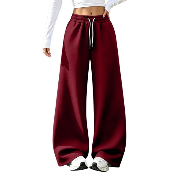 Fleece Sweatpants Women Baggy Drawstring Wide Leg Sweatpants Women Lounge Gym Sweats Joggers