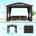 thumbnail image 2 of Gazebo à Toit Rigide 10 Pieds x 12 Pieds avec Toit en Acier, Pavillon Extérieur à Cadre en Aluminium Résistant à la Rouille avec Rideaux d'Intimité et Moustiquaire, Abri de Jardin Gris pour Cour Arrière et Patio, 2 of 7