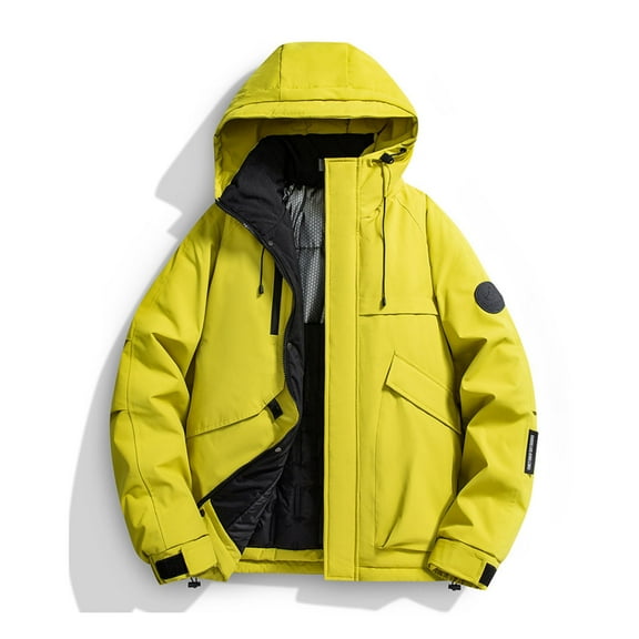 Women's Waterproof Jacket Solid Color Double Pocket Hooded Outdoor Casual Coat