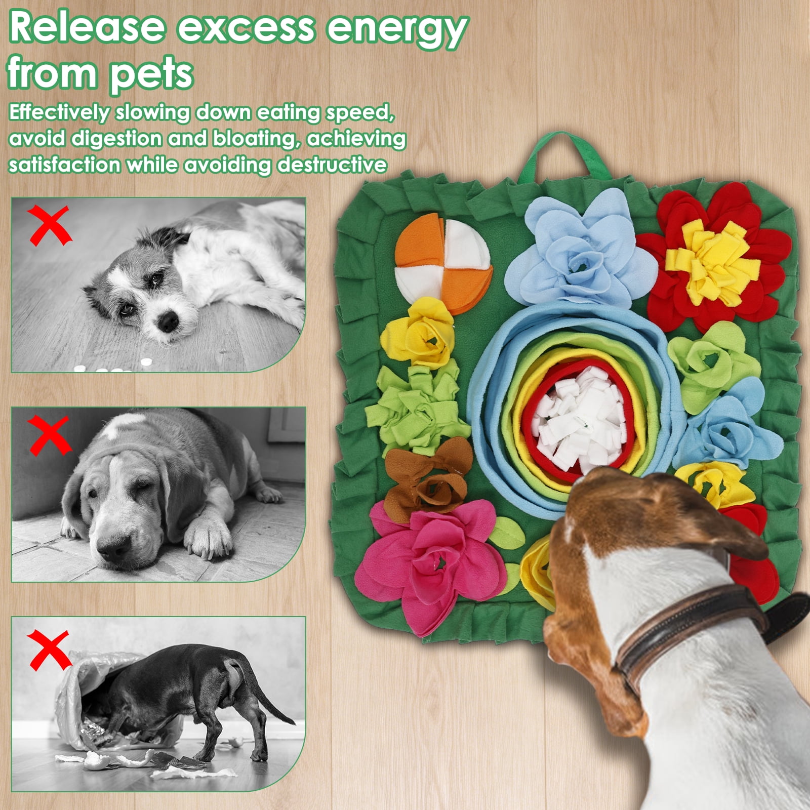 Snuffle Mat Interactive Dog Toy to Keep Them Busy | Puppy Puzzle Slow Feeder Treat | Dog Lick Mat Enhancement for Training and Stress Relief