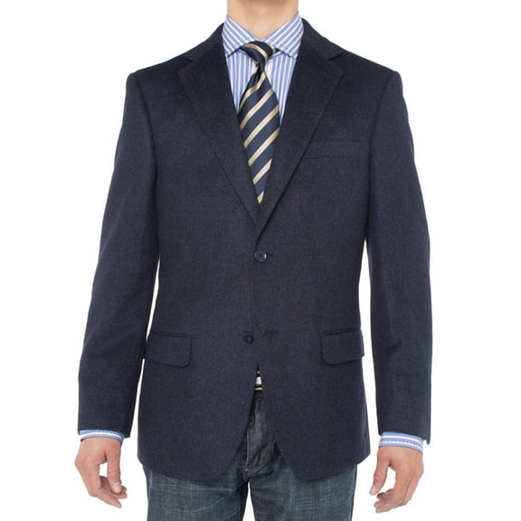 Mens Navy Modern Fit Blazer Luciano Natazzi 2 Button Luxe