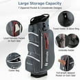 thumbnail image 6 of Demifill 9.5 Inch Lightweight Golf Cart Bag with 15 Way Top Dividers, Lightweight Golf Clubs Bag with 7 Zippered Pockets, Portable Golf Carry Bag for Outdoor, Red, 6 of 8