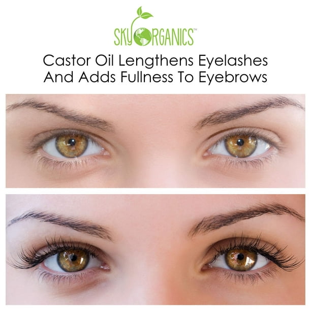 Sky Organics Organic Castor Oil for Hair, Lashes & Brows 100% Pure &  Cold-Pressed USDA Certified Organic to Strengthen…