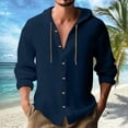 thumbnail image 3 of Chemise à Manches Longues pour Hommes Cardigan Décontracté de Vacances à Capuche, 3 of 5