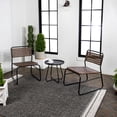 thumbnail image 2 of Freja 3-Piece Mid-Century Modern Faux Rattan Conversation Outdoor Patio Set, Black/Brown, 2 of 6