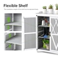 thumbnail image 5 of Potting Bench Outdoor Cabinet with Metal Tabletop, Wooden Storage Cabinets Weatherproof for Outside, Planting Work Benches with Adjustable Shelf, Doors for Garden Patio Lawn, 5 of 7