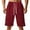 Red, variant on Elvqul Mens Pull On Shorts Black Cargo Under $10 Elastic Waist Drawstrings Solid Shorts for Men with Pockets