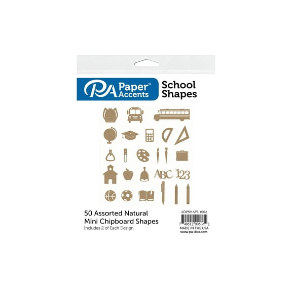 Chip Shapes 50pc Ast School Natural