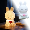 thumbnail image 2 of Bunny Night Light - Bunny Bedside Lamp, Animal Night Light with Holding Heart, Portable Table Top Lamp, Multipurpose Cartoon Led Night Lamp, Home Improvement Tool for Bedroom, Bathroom, Living Room, 2 of 6