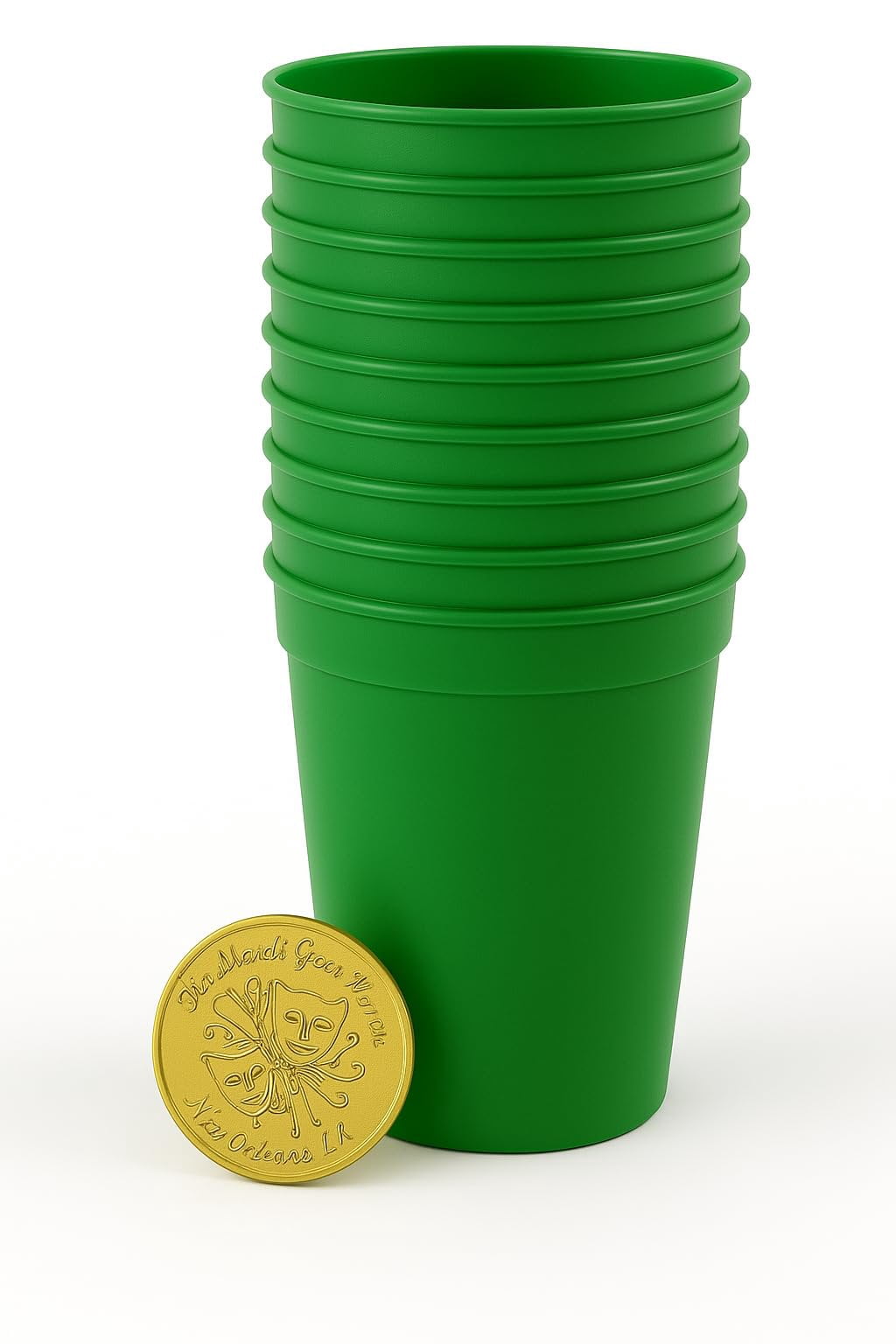 Stadium Cups, Pack of 25, Blank 16 oz Plastic Cups Green