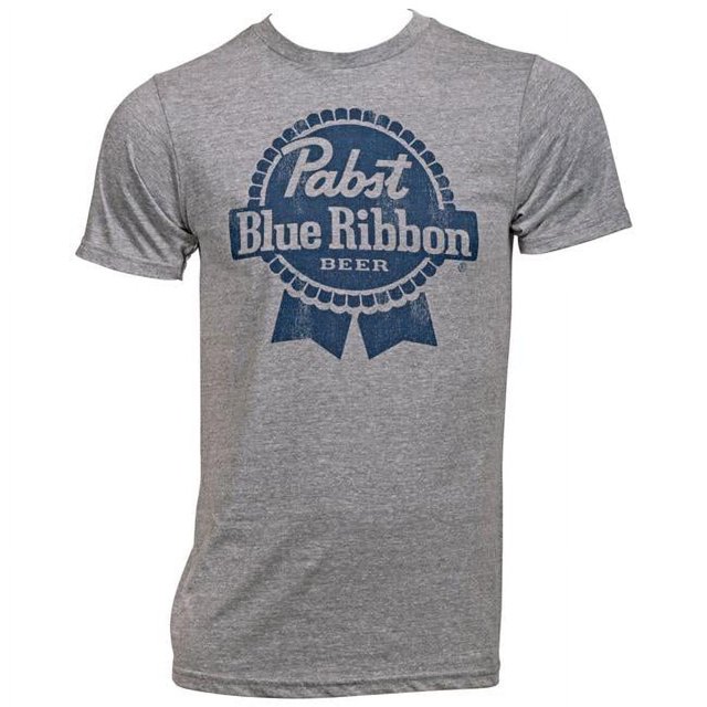Pabst Blue Ribbon 805388-L Pabst Blue Ribbon T-Shirt Logo Bleu PBR - Grand