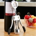 thumbnail image 3 of Abridor de vino con sacacorchos de ala de acero inoxidable, sacacorchos para camareros, removedor de abridor de botellas de corcho y tapa de cerveza utilizado en cocina, restaurante, castill, 3 of 5