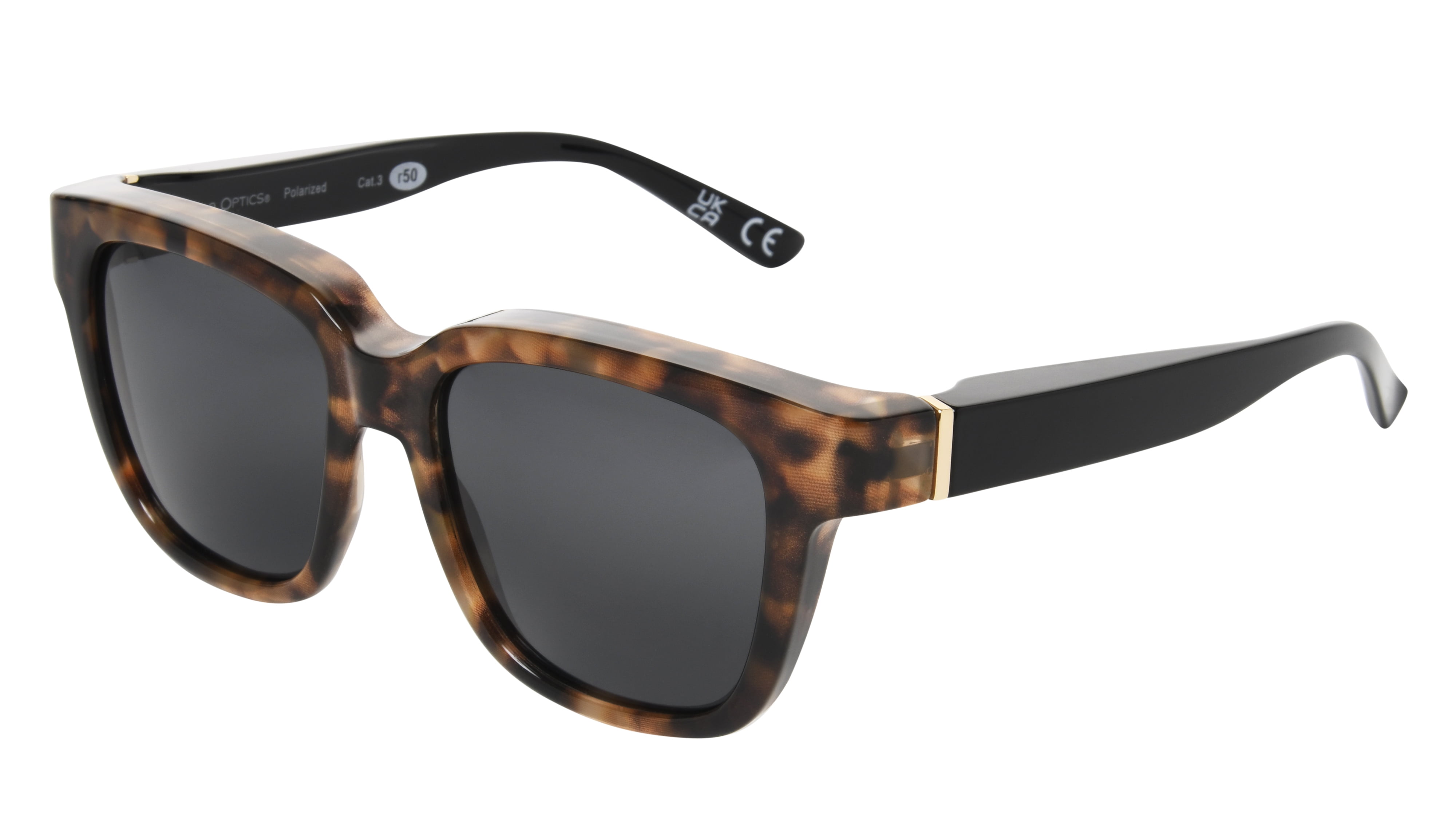 Polar Optics Fashion Women's FO-068 TOR SMK Rectangle Fits over Sunglasses Tortoise