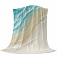 thumbnail image 6 of Turquoise Beach Coastal Blanket Soft Cozy Warm Twin Blanket for Bed, Plush Fuzzy Flannel Fleece Blankets for Sofa, Summer Ocean Nautical Seaside Throw Blankets for Couch, Gifts for Men, 60"x80", 6 of 9