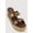 BROWN, variant on Women's Charm Double Band Threaded Chain Detail Wedges