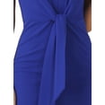 thumbnail image 5 of INSPIRE CHIC Women's Business Pencil Dress V Neck Sleeveless Tie Waist Work Slit Midi Dresses XS Royal Blue, 5 of 6