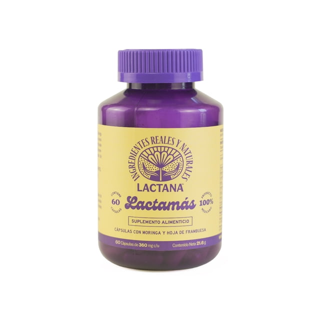LACTANA Capsulas para incrementara la leche materna 100% Natural Un Frasco con 60 capsulas