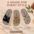 thumbnail image 4 of Cushionaire Wisdom Womens Suede Sandals | Genuine Leather Slides with Cutout Strap | Slip On Cork Footbed Slide Sandals for Women, 4 of 13