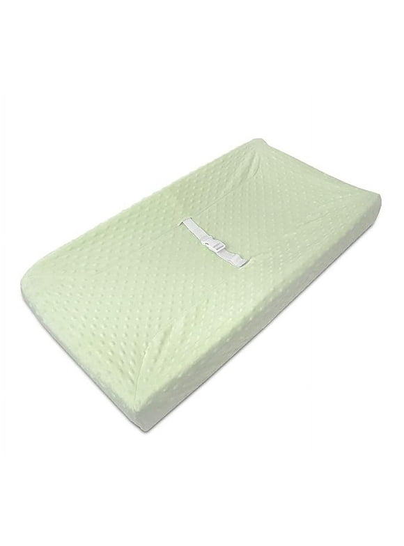 American Baby Company Heavenly Soft Minky Dot Fitted Contoured Changing Pad Cover, Celery Puff, for Boys and Girls