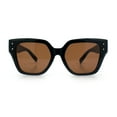 thumbnail image 4 of Womens Classy Thick Temple Plastic Horned Cat Eye Fashion Sunglasses Black - Brown, 4 of 7
