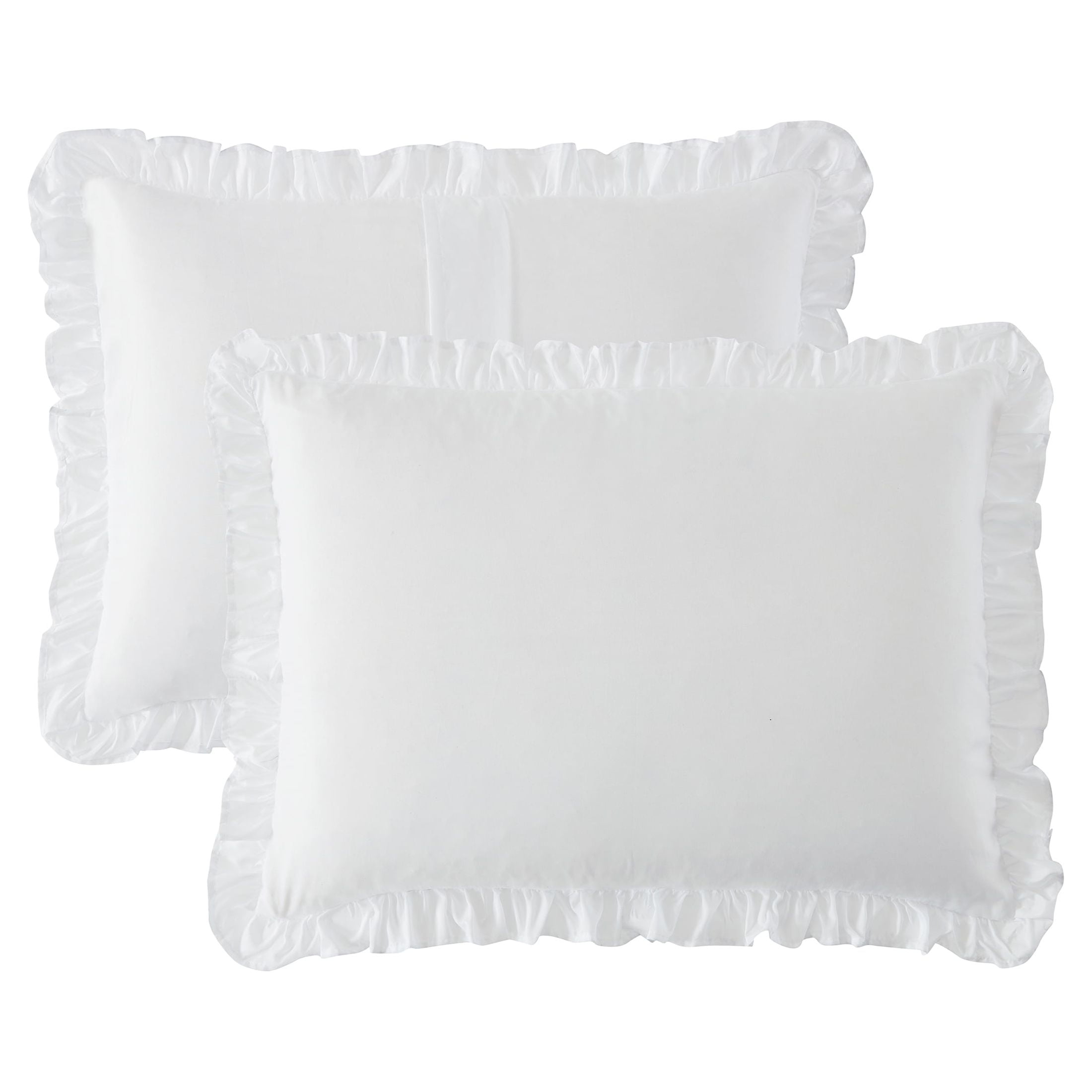 My Texas House Angelina Draping Ruffle Polyester Adult 2-Piece Bedspread Set, Bright White, Twin