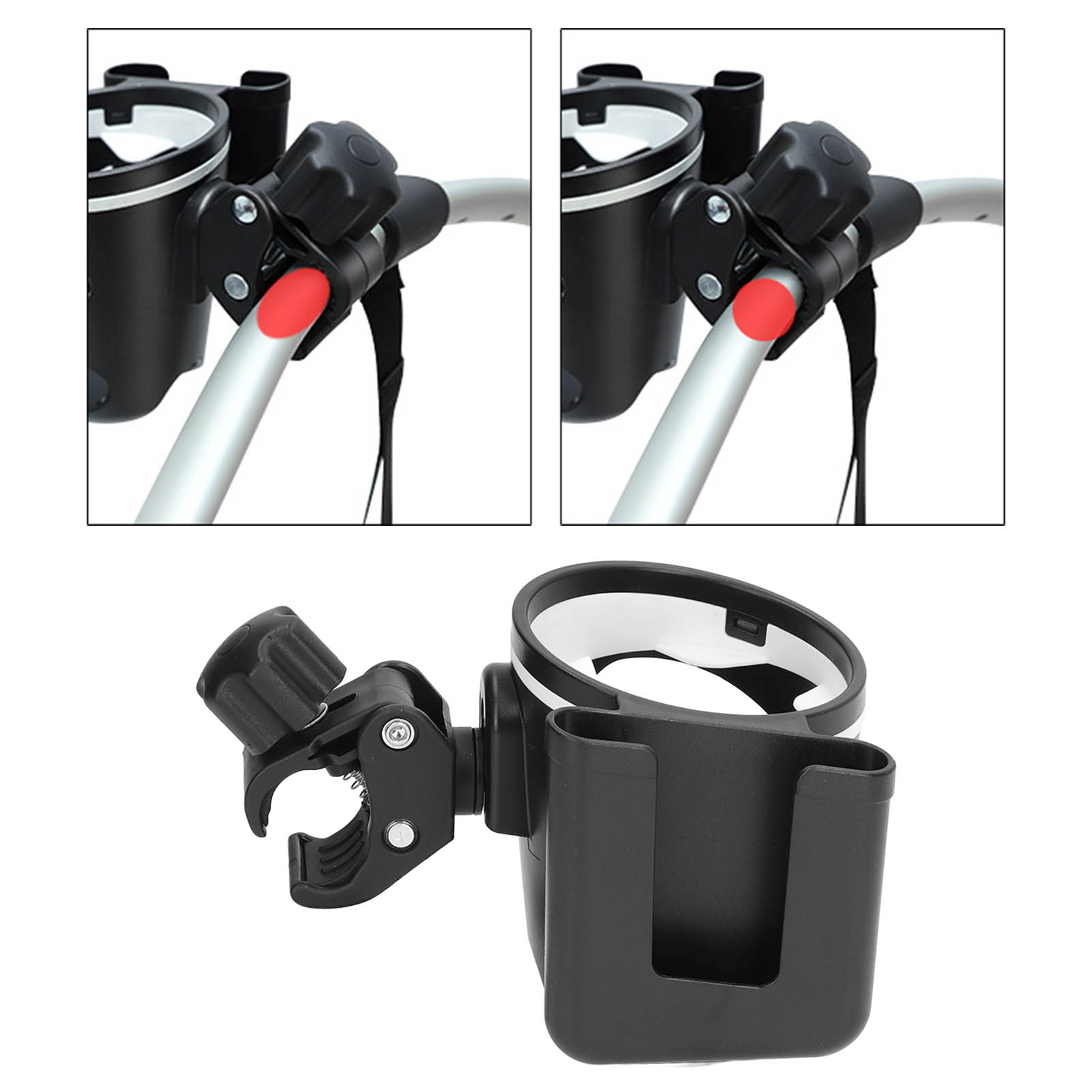 Porte-gobelet Universel Nuby Pour Poussette Avec Support Téléphone - Rotation 360°, Fixation Facile - Biberon, Bouteille, Téléphone