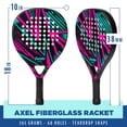 thumbnail image 3 of Set de raquetas de pádel Franklin Sports Axel 2 de fibra de vidrio con funda, 3 of 9