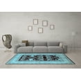 thumbnail image 3 of Ahgly Company Indoor Square Oriental Light Blue Industrial Area Rugs, 7' Square, 3 of 4