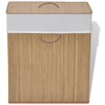 thumbnail image 1 of vidaXL Bamboo Laundry Bin Rectangular Natural, 1 of 5