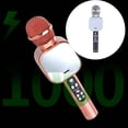 thumbnail image 1 of Microphone Wireless Bluetooth-compatible Speaker Reverberation Home KTV Player Rechargeable Mic LED Lights Recorder Gathering Black, 1 of 8