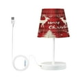 thumbnail image 2 of BZSMCE Table Lamp Creative Dark Red Plaid Pattern with Reindeer Simple Pattern Night Light, 2 of 8