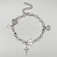 thumbnail image 2 of ievspot  Women Bracelet Punk Style Hollow Star Beads Decor Guitar Pendant Friends Bracelet Adjustable Extended Chain Bracelet, 2 of 8