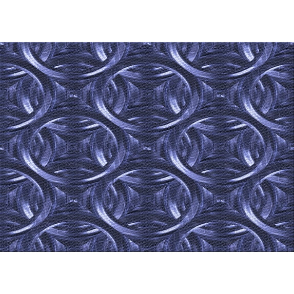 Ahgly Company Machine Washable Indoor Rectangle Transitional Midnight Blue Area Rugs, 5' x 8'
